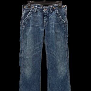 Ralph Lauren RRL DOUBLE RL Flare Selvedge Denim Jeans Women’s 28 Buckle Back